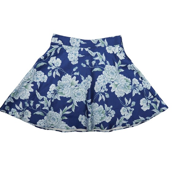Maurices Skirt Womens Large L Blue Flower Rose Print 22 1/4" Length - Picture 3 of 8